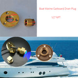Maxbell Boat Marine Garboard Drain Plug Machined Brass Fits 1"Diameter Hole 1/2''NPT