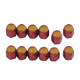 Maxbell Anodized Aluminum Alloy Valve Stem Cap 12pk Set Hex Dress Up Kit NEW Red