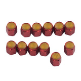 Maxbell Anodized Aluminum Alloy Valve Stem Cap 12pk Set Hex Dress Up Kit NEW Red