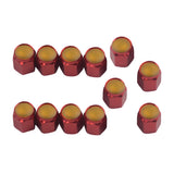 Maxbell Anodized Aluminum Alloy Valve Stem Cap 12pk Set Hex Dress Up Kit NEW Red