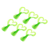 Maxbell 4pcs Double Tail Lures Grub Worm Fishing Lures Twin Tail Hula Grub Green