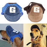 Maxbell Baseball Hat Sun-shading Cap with Ear Holes For Small to Large Dogs Blue-S