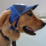 Maxbell Baseball Hat Sun-shading Cap with Ear Holes For Small to Large Dogs Blue-S