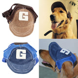 Maxbell Baseball Hat Sun-shading Cap with Ear Holes For Small to Large Dogs Blue-S