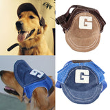 Maxbell Baseball Hat Sun-shading Cap with Ear Holes For Small to Large Dogs Blue-S