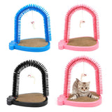 Maxbell Pet Cat Grooming Arch Massager Brush & Scratching Pad Toy w/ Catnip 3 Colors Pink