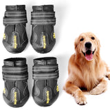 Maxbell 4 Pcs Pet Dog Shoes Boots Waterproof Pet Paw Protector Dog Shoes  Black L