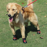 Maxbell 4 Pcs Pet Dog Shoes Boots Waterproof Pet Paw Protector Dog Shoes  Red M