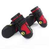 Maxbell 4 Pcs Pet Dog Shoes Boots Waterproof Pet Paw Protector Dog Shoes  Red M