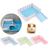 Maxbell 1 Pc Small Pet Hamster Hedgehog Parrot Wooden Ladder Platform Fence Pink