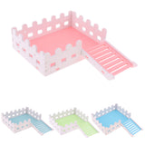 Maxbell 1 Pc Small Pet Hamster Hedgehog Parrot Wooden Ladder Platform Fence Pink