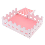 Maxbell 1 Pc Small Pet Hamster Hedgehog Parrot Wooden Ladder Platform Fence Pink