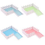 Maxbell 1 Pc Small Pet Hamster Hedgehog Parrot Wooden Ladder Platform Fence Pink