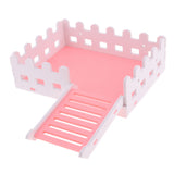 Maxbell 1 Pc Small Pet Hamster Hedgehog Parrot Wooden Ladder Platform Fence Pink
