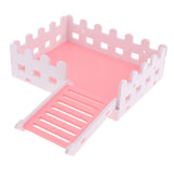 Maxbell 1 Pc Small Pet Hamster Hedgehog Parrot Wooden Ladder Platform Fence Pink