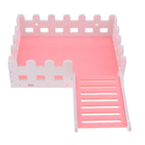 Maxbell 1 Pc Small Pet Hamster Hedgehog Parrot Wooden Ladder Platform Fence Pink