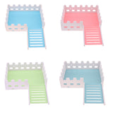 Maxbell 1 Pc Small Pet Hamster Hedgehog Parrot Wooden Ladder Platform Fence Pink