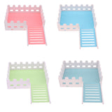 Maxbell 1 Pc Small Pet Hamster Hedgehog Parrot Wooden Ladder Platform Fence Pink