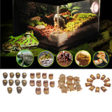 Maxbell 10 pcs Mini Reptile Hiding Cave Reptile Water Food Container Type 1