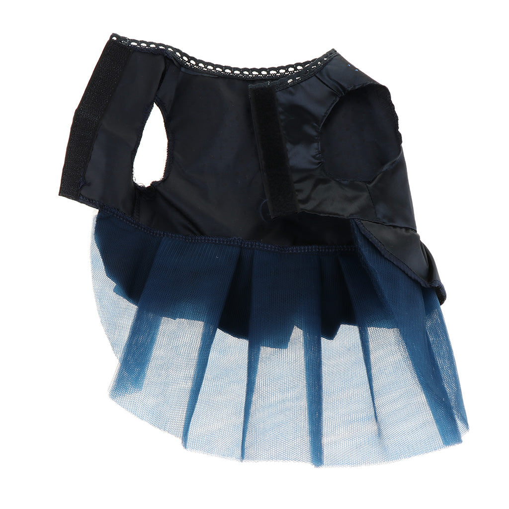 Maxbell Puppy Dog Layered Princess Dress Doggies Spring Summer Clothes Dark Blue L