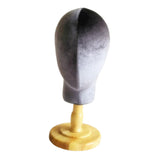 Maxbell Velvet Tabletop Wig Mannequin Hat Holder Stand Display Manikin Model Gray