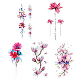 Maxbell 5Pcs Temporary Body Art Tattoo Transfer Stickers Flower Water Decal Decor 02