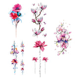 Maxbell 5Pcs Temporary Body Art Tattoo Transfer Stickers Flower Water Decal Decor 02