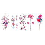 Maxbell 5Pcs Temporary Body Art Tattoo Transfer Stickers Flower Water Decal Decor 02