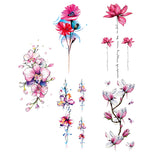 Maxbell 5Pcs Temporary Body Art Tattoo Transfer Stickers Flower Water Decal Decor 02