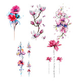 Maxbell 5Pcs Temporary Body Art Tattoo Transfer Stickers Flower Water Decal Decor 02