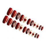 Maxbell 24Pcs/Set False Nails Tips Full Cover Fake Nail w/Waterproof Glue Sticker 03