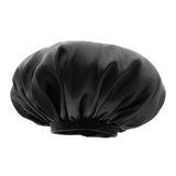 Maxbell Adjustable Satin Silk Bonnet Night Sleep Cap Hat For Long Curly Natural Hair Black