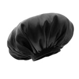 Maxbell Adjustable Satin Silk Bonnet Night Sleep Cap Hat For Long Curly Natural Hair Black