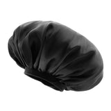 Maxbell Adjustable Satin Silk Bonnet Night Sleep Cap Hat For Long Curly Natural Hair Black