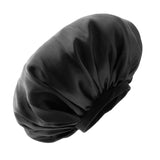 Maxbell Adjustable Satin Silk Bonnet Night Sleep Cap Hat For Long Curly Natural Hair Black