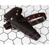 Maxbell Genuine Leather Hair Scissor Storage Case Salon Pet Hairdressing Tools Pouch Brown