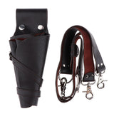 Maxbell Genuine Leather Hair Scissor Storage Case Salon Pet Hairdressing Tools Pouch Brown