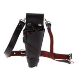 Maxbell Genuine Leather Hair Scissor Storage Case Salon Pet Hairdressing Tools Pouch Brown