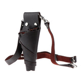 Maxbell Genuine Leather Hair Scissor Storage Case Salon Pet Hairdressing Tools Pouch Brown