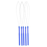 Maxbell Hair Extension Loop Needle Threader Wire Pulling Hook Tool Micro Rings Beads Blue