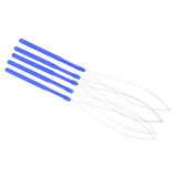 Maxbell Hair Extension Loop Needle Threader Wire Pulling Hook Tool Micro Rings Beads Blue