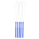 Maxbell Hair Extension Loop Needle Threader Wire Pulling Hook Tool Micro Rings Beads Blue