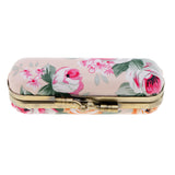 Maxbell Flower PU Lipstick Lip Gloss Case Storage Box Balm Holder with Mirror Beige