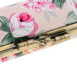 Maxbell Flower PU Lipstick Lip Gloss Case Storage Box Balm Holder with Mirror Beige