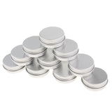 Maxbell 10pcs Aluminium Lip Balm Tin Pots Cosmetic Cream Jars Bottle Container A-15ML-4 x 1.8cm