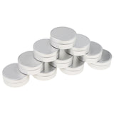 Maxbell 10pcs Aluminium Lip Balm Tin Pots Cosmetic Cream Jars Bottle Container B-10ML-4 x 1.4cm