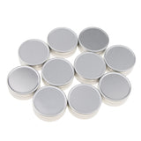 Maxbell 10pcs Aluminium Lip Balm Tin Pots Cosmetic Cream Jars Bottle Container B-10ML-4 x 1.4cm