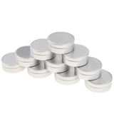 Maxbell 10pcs Aluminium Lip Balm Tin Pots Cosmetic Cream Jars Bottle Container B-10ML-4 x 1.4cm