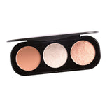 Maxbell 3 Colors Highlight Palette Blush Bright Contouring Bronze Cheeks Face Makeup 2#