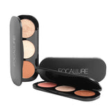 Maxbell 3 Colors Highlight Palette Blush Bright Contouring Bronze Cheeks Face Makeup 2#